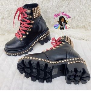 Cape Robbin Lug Studded Combat Boots